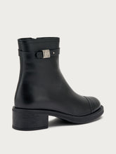 Leather ankle boots with block heel - Black | FRAU