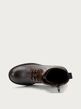 Leather heeled combat boots - Dark Brown | FRAU