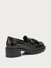 Polished leather loafers with tassels - Cocoa | FRAU