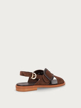 Suede sandals with tonal buckle - Cocoa | FRAU