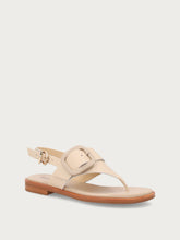 Minimal leather thong sandals - Oyster | FRAU