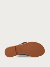Leather sandals with tonal buckle - Dark Brown | FRAU