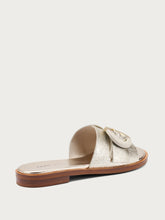 Gold sliders with buckle - Platinum | FRAU