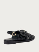 Sandali in pelle intrecciata - Nero | FRAU