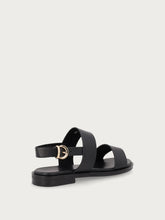 Minimalistische Sandalen aus Leder - Schwarz | FRAU