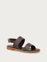 Minimalistische Sandalen aus Leder - Dunkelbraun | FRAU
