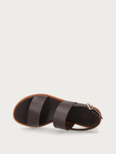 Minimalistische Sandalen aus Leder - Dunkelbraun | FRAU