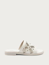 Laser-etched leather sliders - Off-White | FRAU