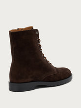 Suede combat boots - Chocolate | FRAU