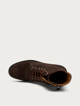 Suede combat boots - Chocolate | FRAU