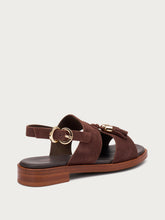 Suede sandals with tassels - Cocoa | FRAU