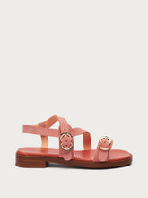 Suede multi-strap sandals - Plaster pink | FRAU