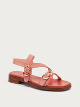Suede multi-strap sandals - Plaster pink | FRAU