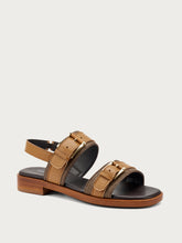 Sandalo a doppia fascia - Marrone | FRAU