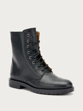 Leather combat boots - Black | FRAU