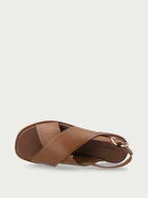 Leather crossover-strap sandals - Mou | FRAU