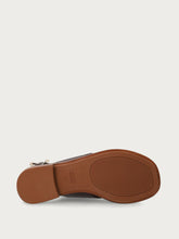 Leather crossover-strap sandals - Dark Brown | FRAU