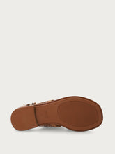 Perforated leather sandals with tassels - Leather | FRAU