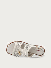 Perforated leather sandals with tassels - Off White | FRAU