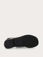 Perforated leather thong sandals - Black | FRAU