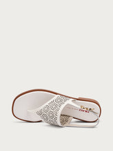 Perforated leather thong sandals - Off White | FRAU