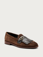 Elegant bi-material loafers - Cocoa | FRAU