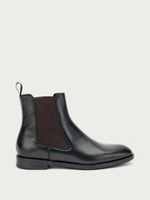 Elegant plain leather Chelsea boots - Black | FRAU
