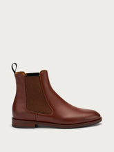 Elegant plain leather Chelsea boots - Tobacco | FRAU