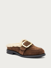 Suede mules with shearling lining - COCOAfur | FRAU
