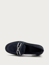 Suede loafers with clasp detail - Blue | FRAU