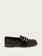 Suede loafers with clasp detail - Cocoa | FRAU