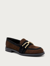 Suede loafers with clasp detail - Cocoa | FRAU