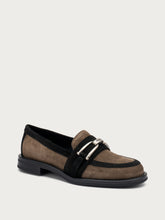 Suede loafers with clasp detail - Peat | FRAU