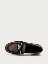 Suede loafers with clasp detail - Peat | FRAU
