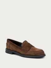 Suede loafers with saddle detail - Cocoa | FRAU