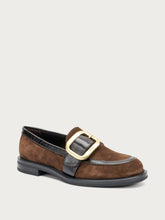 Suede loafers with buckle - Cocoa | FRAU