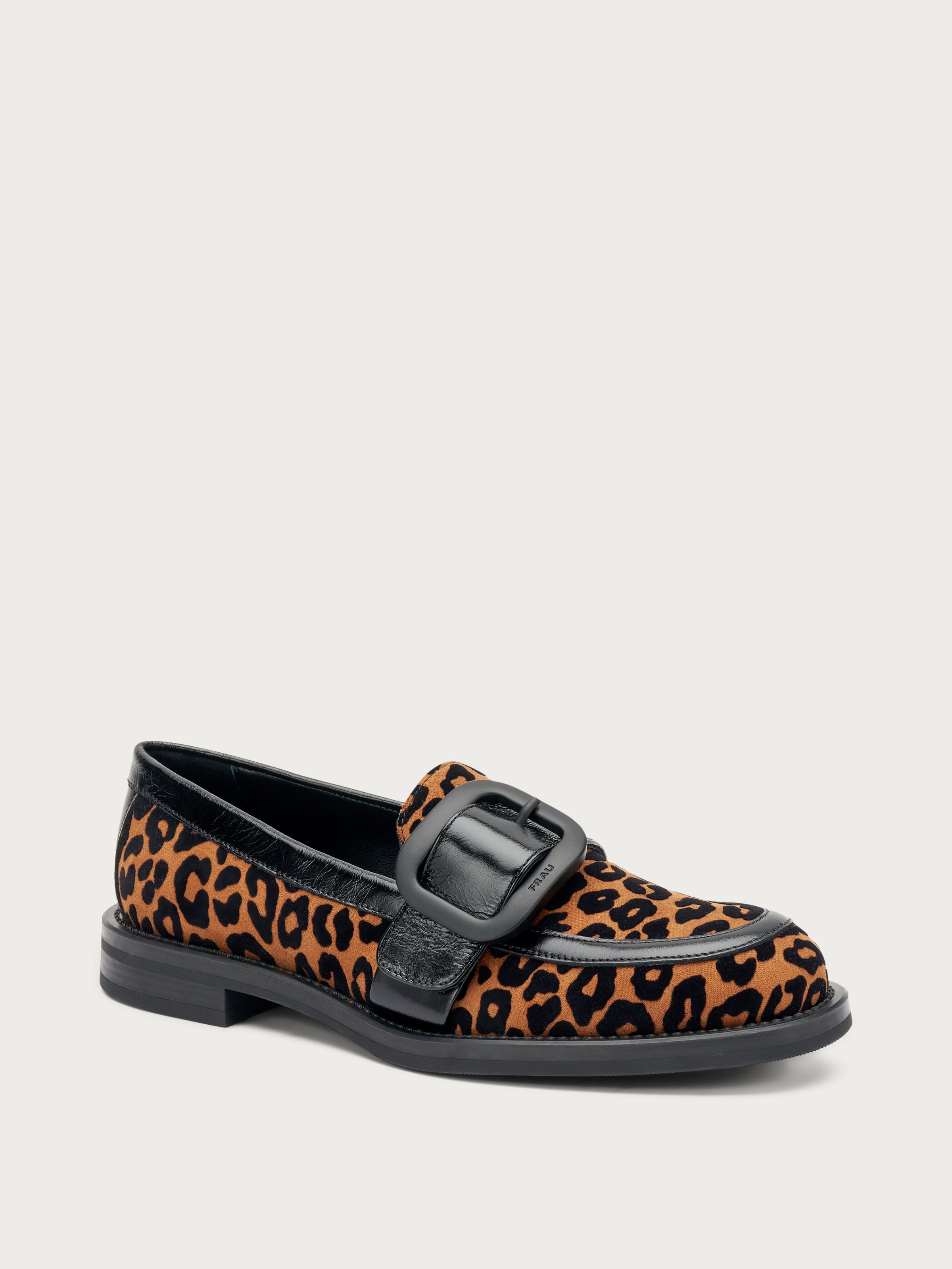 Leo-print fabric loafers FRAU - Main Image