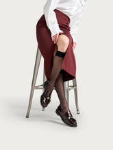 Brushed leather loafers with tassels - Bordeaux | FRAU