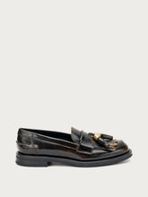 Brushed leather loafers with tassels - Taupe | FRAU