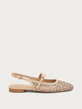 Perforated leather slingbacks - Cream | FRAU