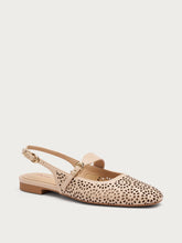 Perforated leather slingbacks - Cream | FRAU
