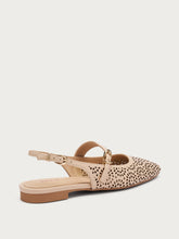 Perforated leather slingbacks - Cream | FRAU