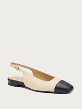 Slingback mit kontrastierender Zehenkappe - Schwarzvanille | FRAU