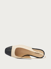Slingback mit kontrastierender Zehenkappe - Schwarzvanille | FRAU