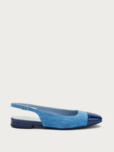 Slingback aus Denim und Lackleder - Hellblaumarine | FRAU