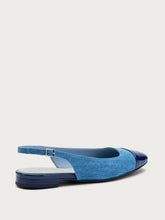 Slingback aus Denim und Lackleder - Hellblaumarine | FRAU