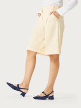 Slingback mit Absatz aus gelasertem Leder - Blau | FRAU