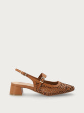 Slingback con tacco in pelle laserata - Cuoio | FRAU