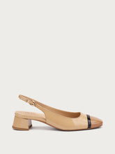 Slingback mit Absatz aus Lackleder - NUSSchwarzSAND | FRAU