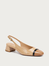 Slingback mit Absatz aus Lackleder - NUSSchwarzSAND | FRAU